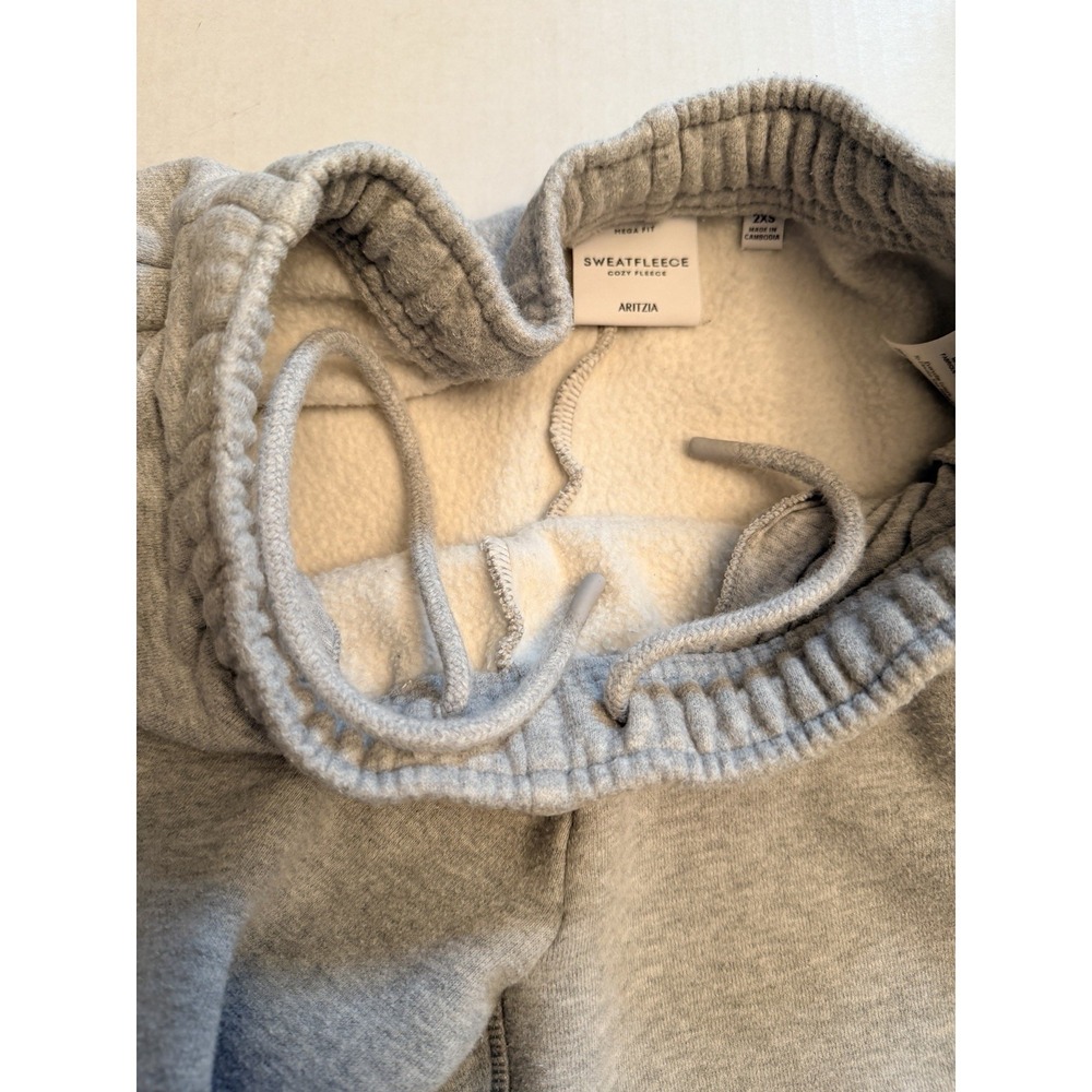 Aritzia Size XXS Sweatfleece Mega Fit Cozy Fleece Sweatpants Gray Wide Leg - Picture 7 of 11